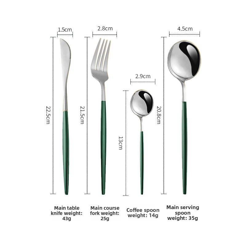 Stainless steel tableware knife, fork and spoon Portuguese set tableware