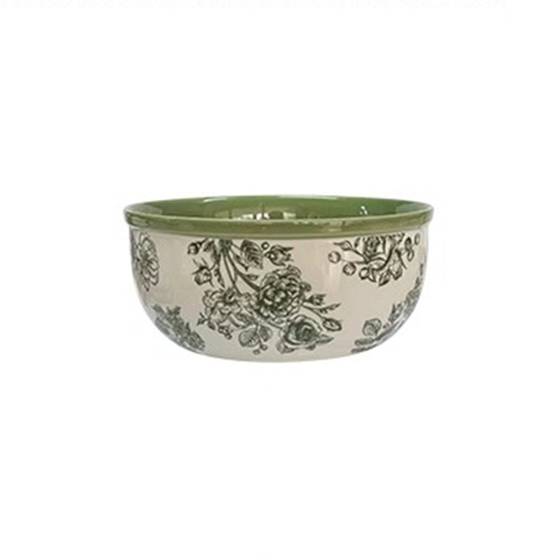 Dark Green Ceramic Bowl and Plate Set Gift Box