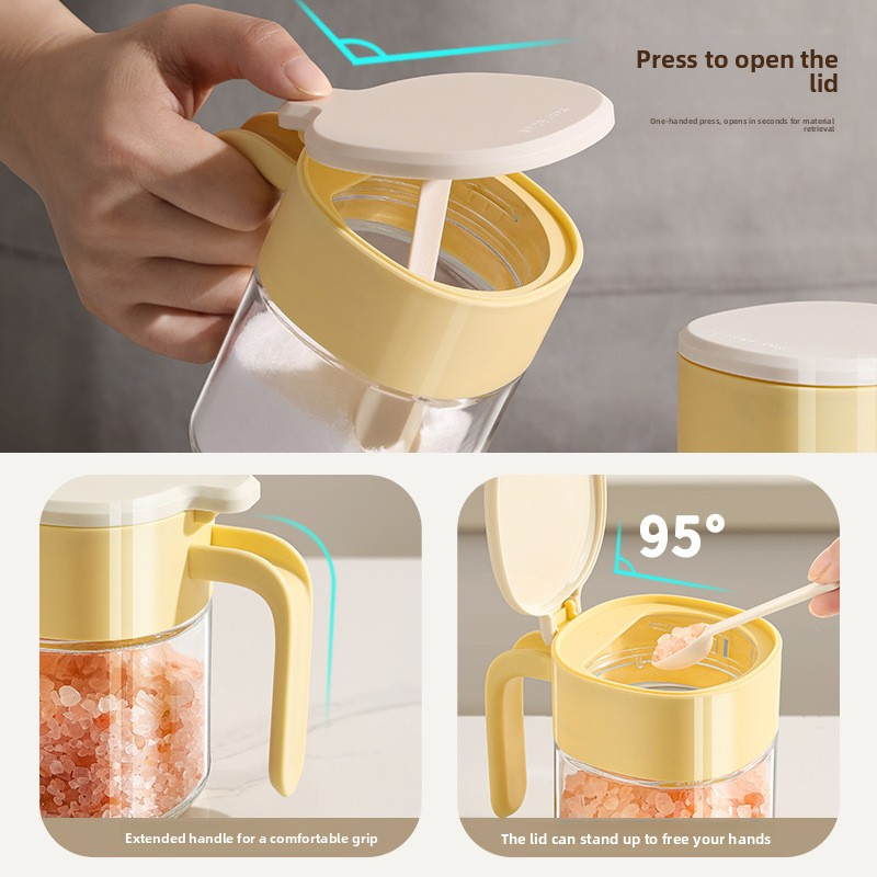 Glass seasoning jar for kitchen home use