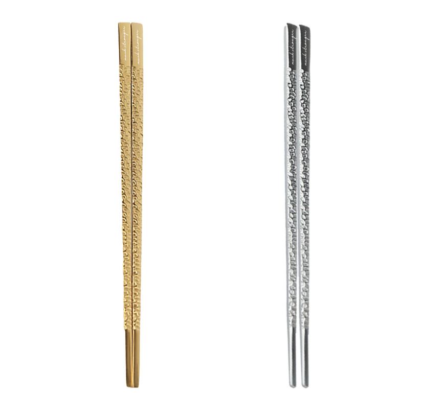 Solid hammered pattern custom chopsticks