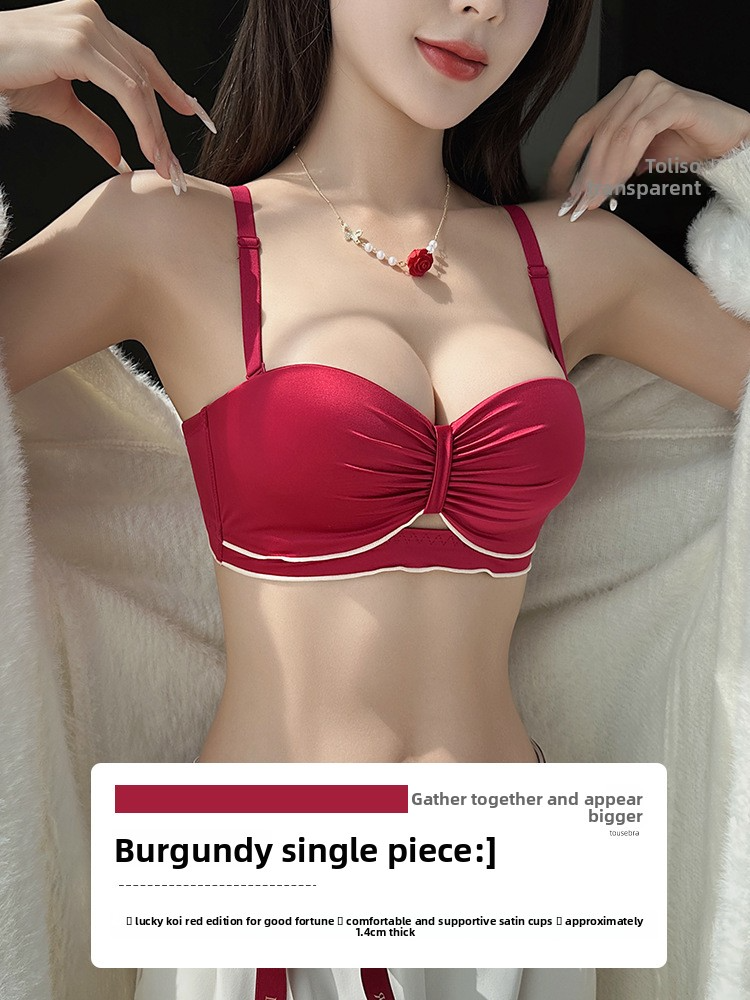 Red Underwear Set for Women in Their Zodiac Year, Small Chest Push-Up