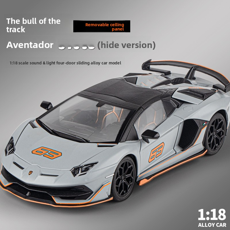 (Simulation in foam box) 1:18 scale Lamborghini Aventador alloy car model decoration, children's toy