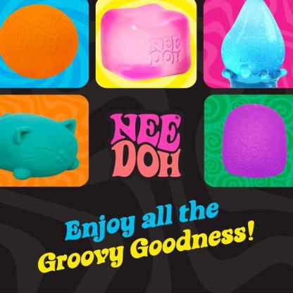 Schylling NeeDoh Nice Cube - Best-Selling Sensory Fidget Toy with a Super Solid Squish - Premium Stretchable Stress Relief Toy - One Random Color