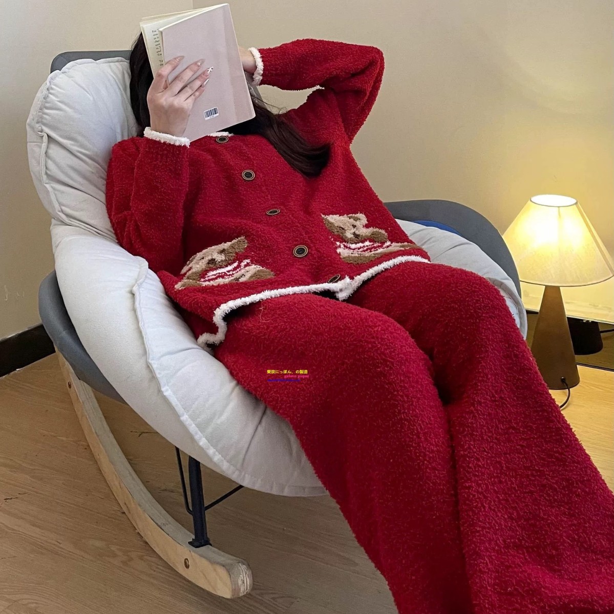 New Year Red Pajamas Female Cartoon Bear Pajamas Home Clothes