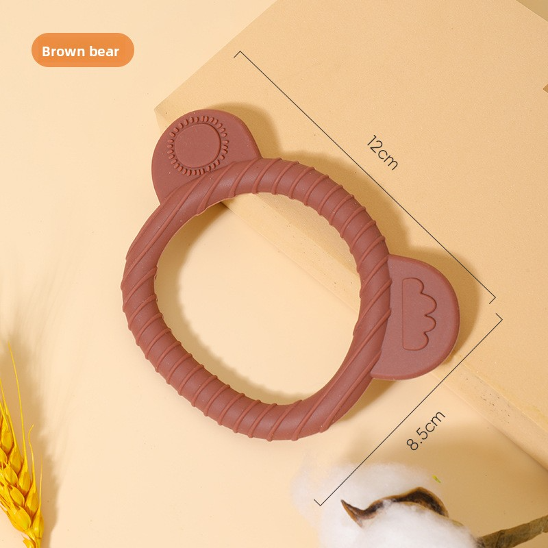 New style food-grade silicone cartoon baby teether, children's chewing gum wholesale, baby teething stick toy to relieve teething