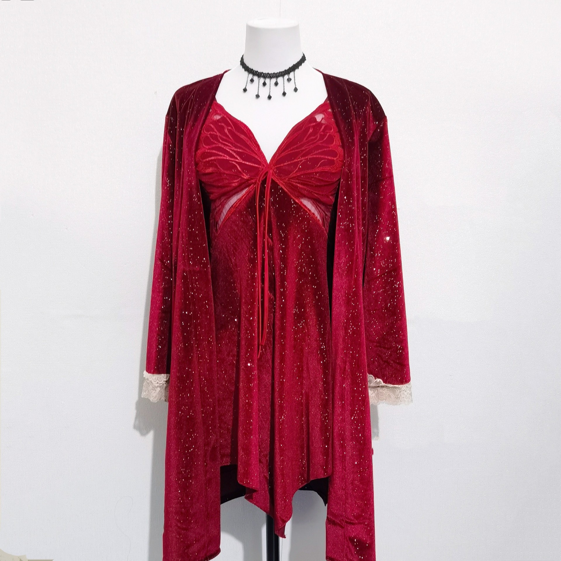 Red New Year Festive Velvet with Chest Pad