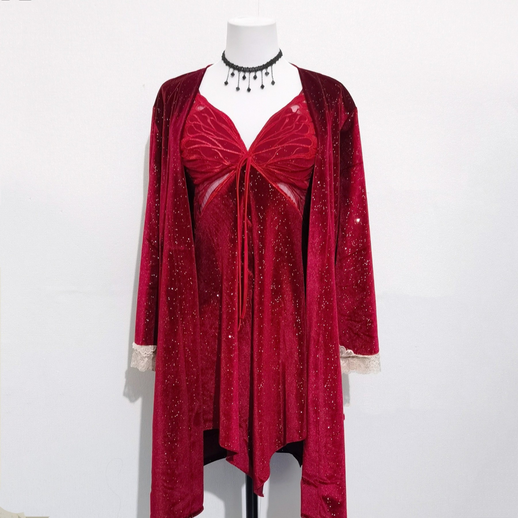 Red New Year Festive Velvet with Chest Pad