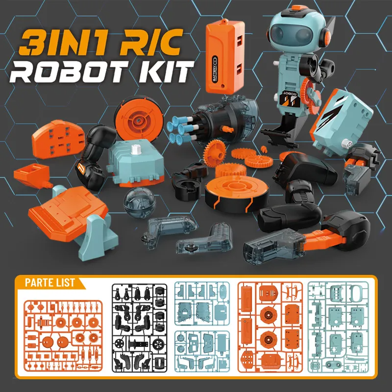 Children's Toys: Children's Educational and Scientific Building Blocks, 3-in-1 Multifunctional Remote Control Robot