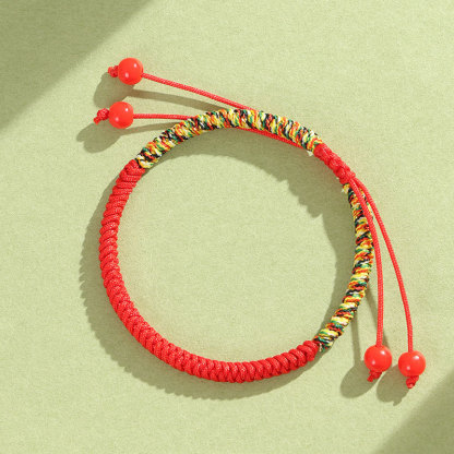 [Buy one, get three]Red string bracelet with ethnic style, Tibetan Vajra knot