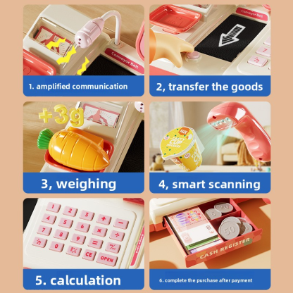 Hot-selling children's supermarket cash register toy, educational and simulation pretend play for boys and girls aged 3 to 6, birthday gift