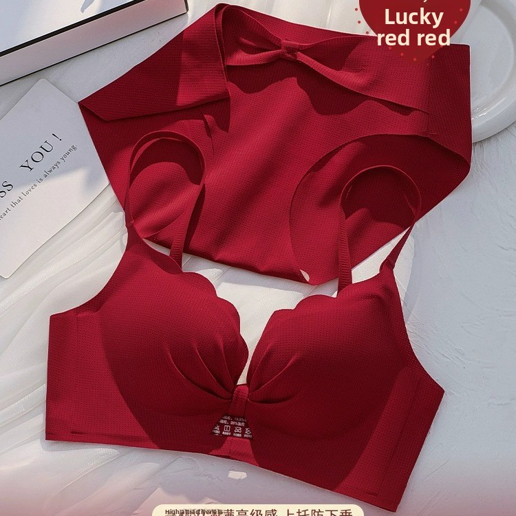 Original Version Red Underwear for Women, Small Chest, Push-Up,  Side Breast Collection