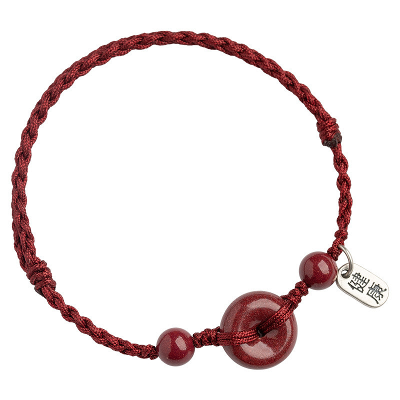 [Buy one, get three]Peace Buckle Red String Bracelet Anklet 