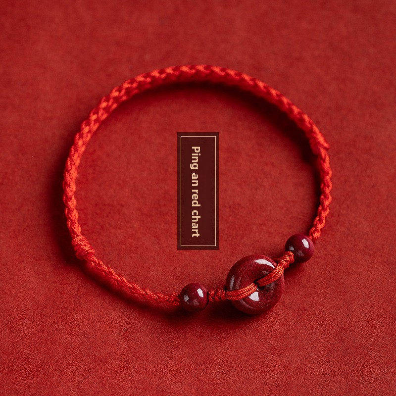 [Buy one, get three]Peace Buckle Red String Bracelet Anklet 