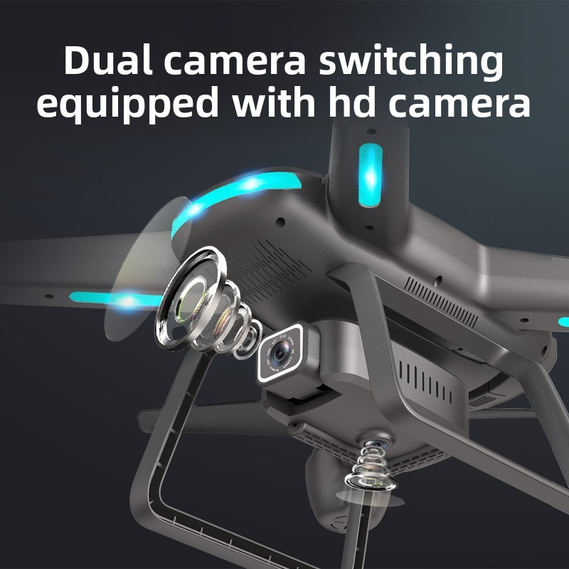 HD dual-camera aerial drone with optical flow positioning, remote control aircraft, barometric altitude hold, and quadcopter