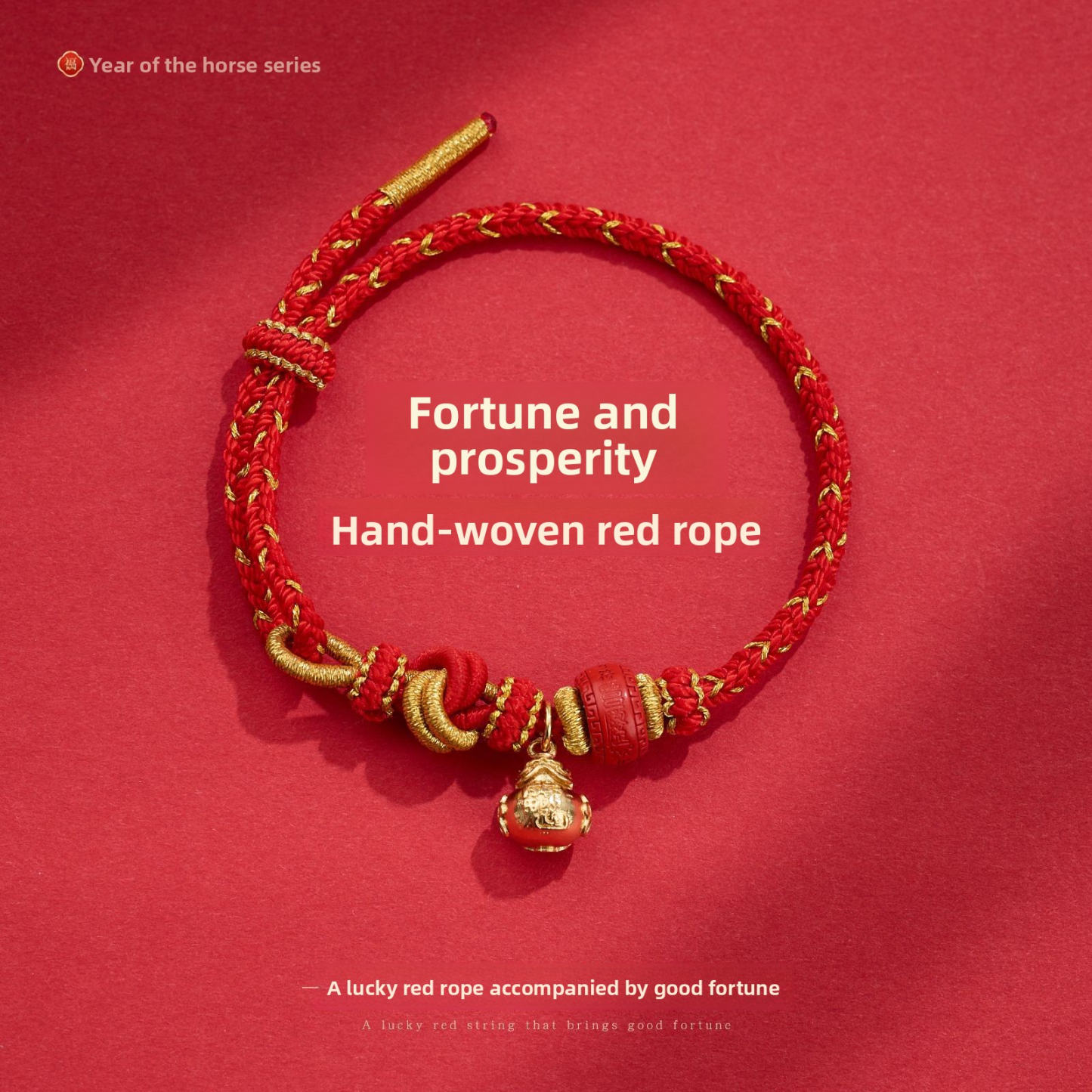 [Buy one, get three]New Year Bracelet Year of the Horse Good Luck Red String Bracelet DIY Handmade Woven Zodiac Year