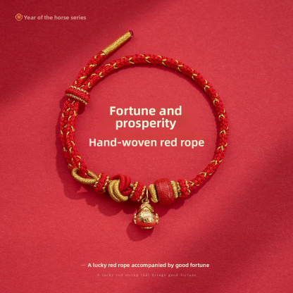 [Buy one, get three]New Year Bracelet Year of the Horse Good Luck Red String Bracelet DIY Handmade Woven Zodiac Year