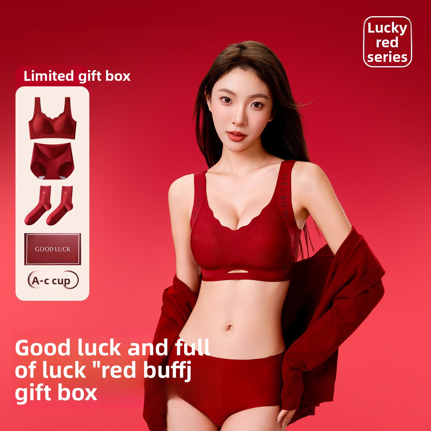 Red Underwear for Women Small Chest Push-Up 