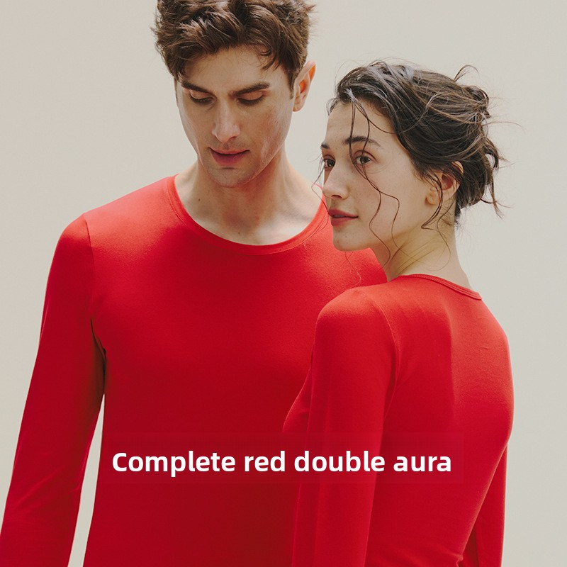 Red Thermal Underwear Set for Men Long Johns