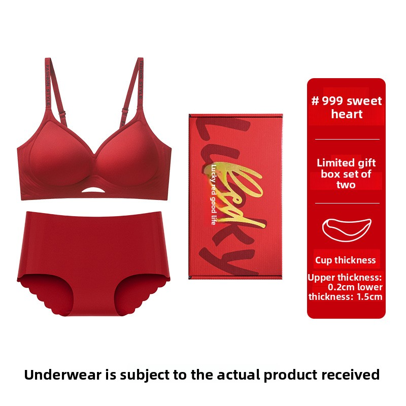 Red Underwear for Women in the Year of the Horse, Small Chest Push-Up, Enhancing Appearance