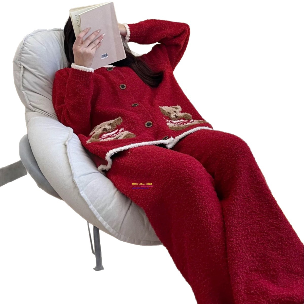 New Year Red Pajamas Female Cartoon Bear Pajamas Home Clothes