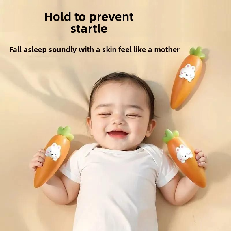 Anti-startle Hand-Held Carrot Ring Baby Soothing Doll, Baby Sleep Aid, Chewable Plush Toy, Class A