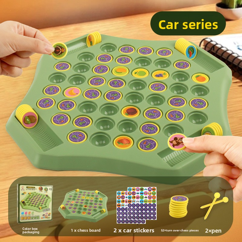 Children's Flip Chess Parent-Child Interactive Battle Tabletop Game Matching Focus Training Memory Chess Educational Toy