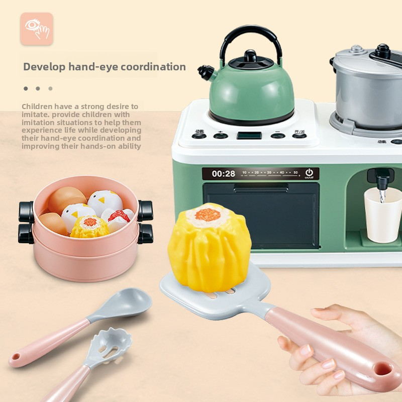 Children's pretend play kitchen toys, simulated kitchen utensils, rice cookers, cooking sets, parent-child interaction, baby gifts, children's gifts