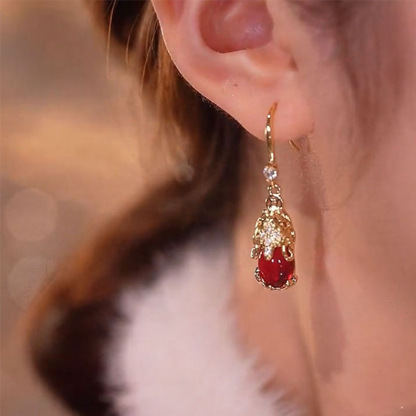 Pixiu Vintage Earrings for Women Red Ear Jewelry Ear Drops