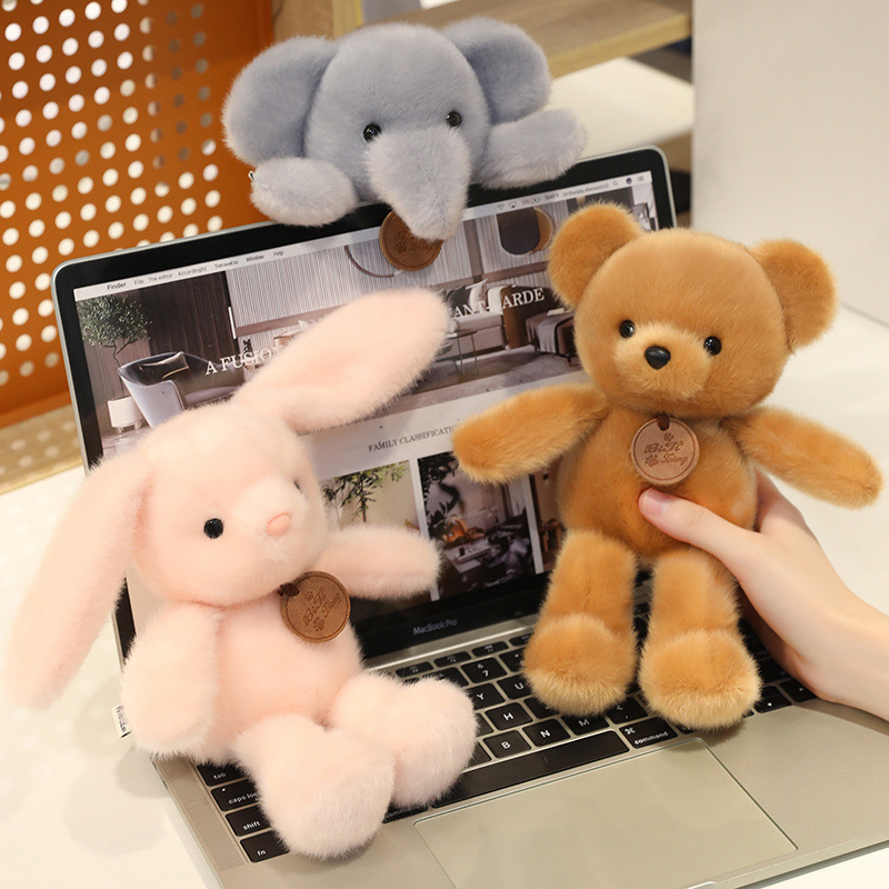 Genuine Snot Bear plush toy running doll, little bear玩偶, cute small animal doll, table companion with scented particles