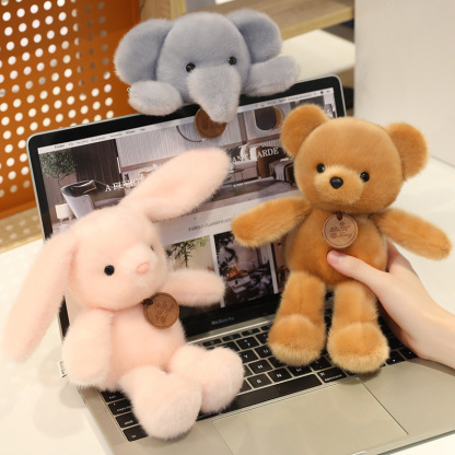 Genuine Snot Bear plush toy running doll, little bear玩偶, cute small animal doll, table companion with scented particles