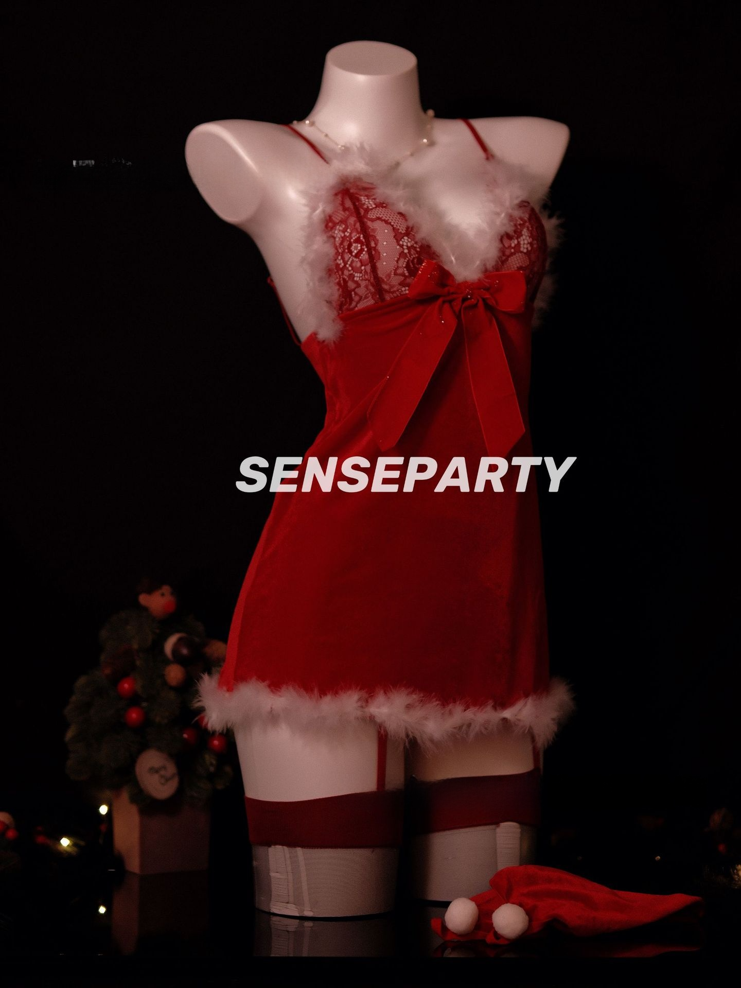 Sexy Lingerie Pure Desire Red Christmas Sexy Dress Mood Clothes Abstinence Style 