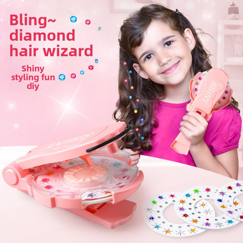 Girl's Bling Nail Drill & Dress-Up Jewelry Toy Set