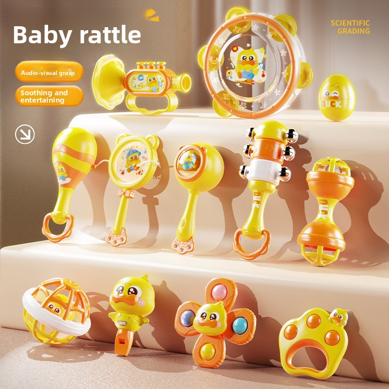 Little Yellow Duck Rattle: Baby Teething Toy for Chewing, Grasping Training, Hand Rattle, Soothing Baby, Newborn Gift