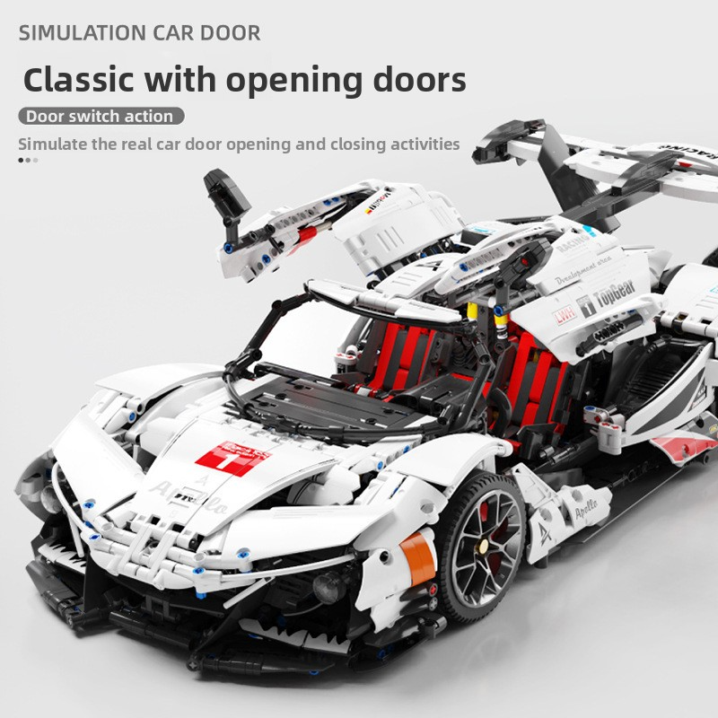 Tiegole T5012A-C Apollo Purple Electroplated Version Assembled Remote Control Sports Car Model Decoration Small Particle Building Blocks