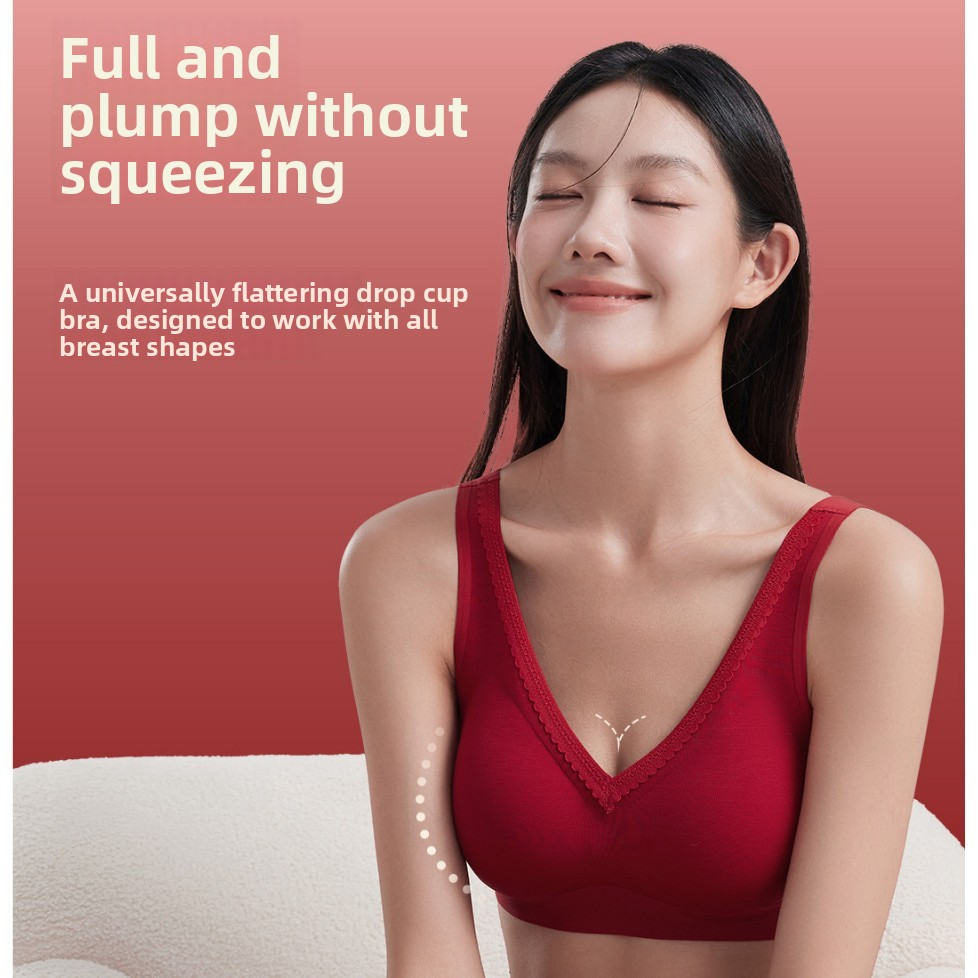 Red Underwear for Women in Their Zodiac Year, Seamless Push-Up Bra