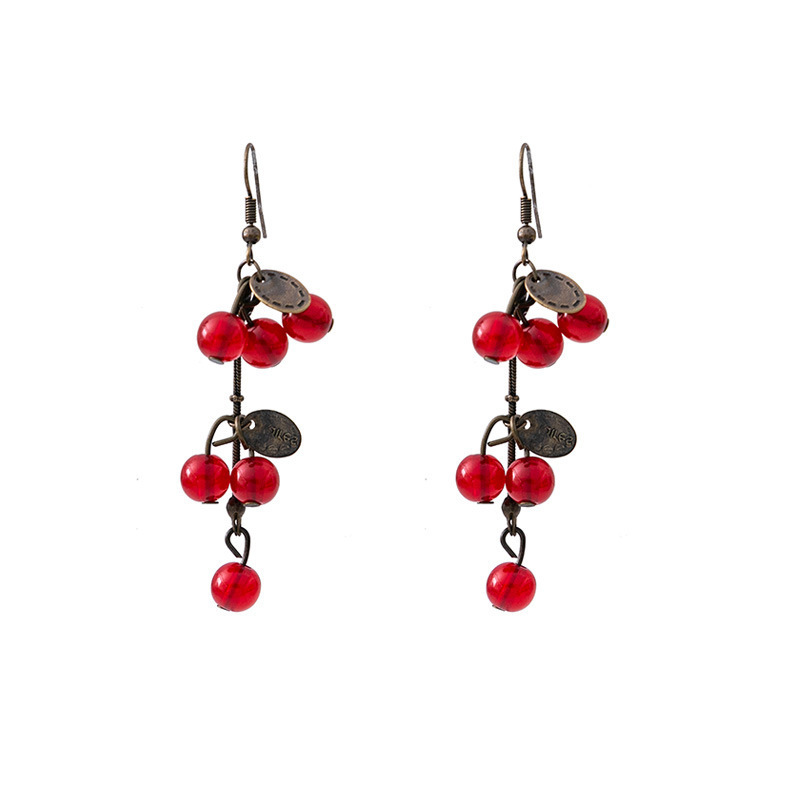 Ancient Style Red Chinese Earrings