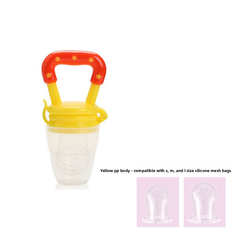 Baby Fruit and Vegetable Silicone Pacifier Teether, Baby Teething Toy, Fruit and Vegetable Mesh Bag, Baby Fruit and Vegetable Feeder