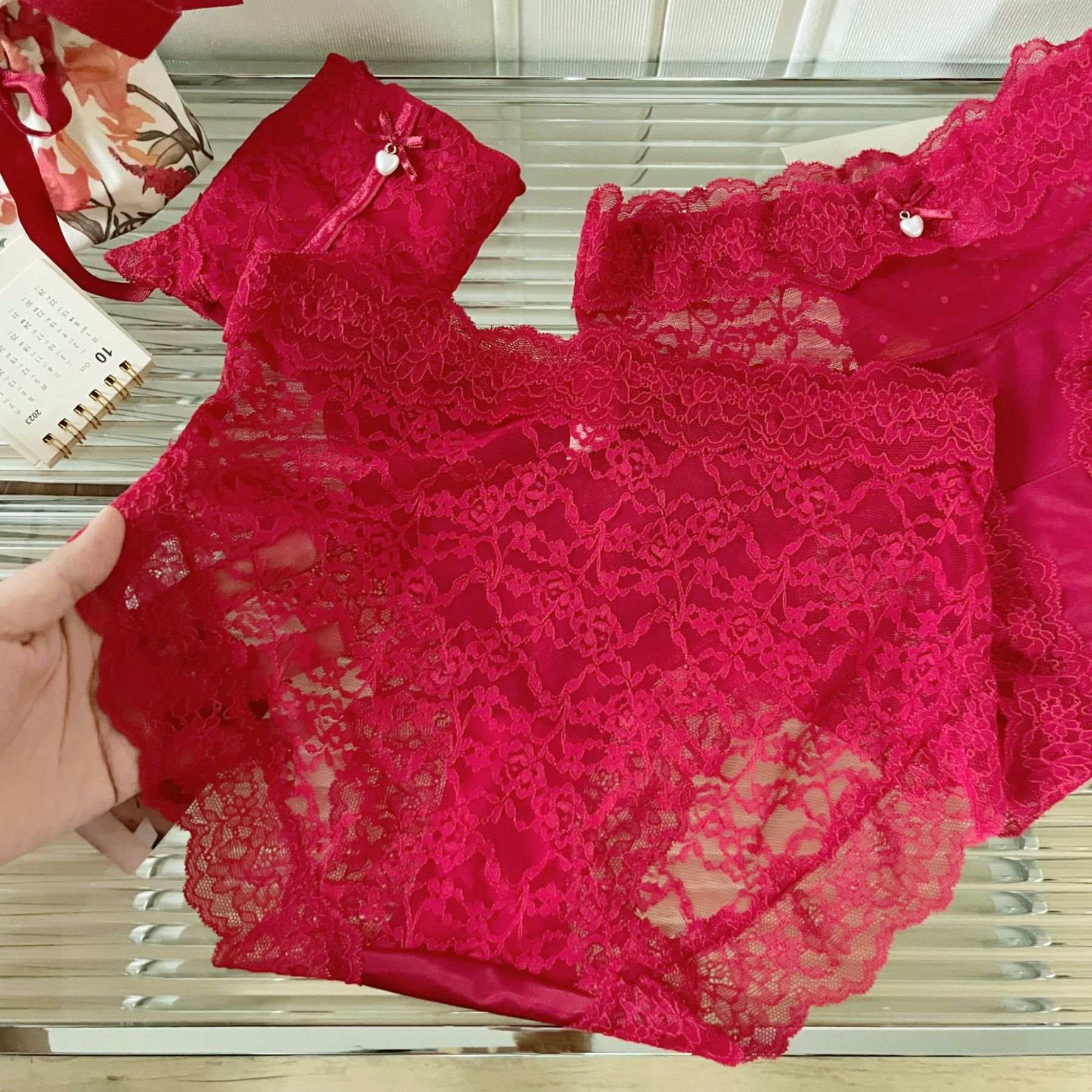 Sexy Red Zodiac Year Lace Panties for Women