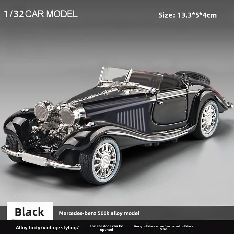 Regular Style Simulated Mercedes-Benz 500K Alloy Car Model, Children's Toy Car, Boys' Vintage Car, Small Car Model for Collection