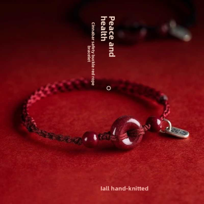 [Buy one, get three]Peace Buckle Red String Bracelet Anklet 
