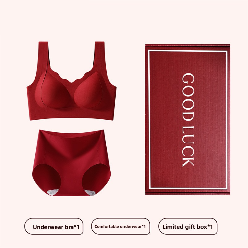 Red Underwear for Women Small Chest Push-Up 