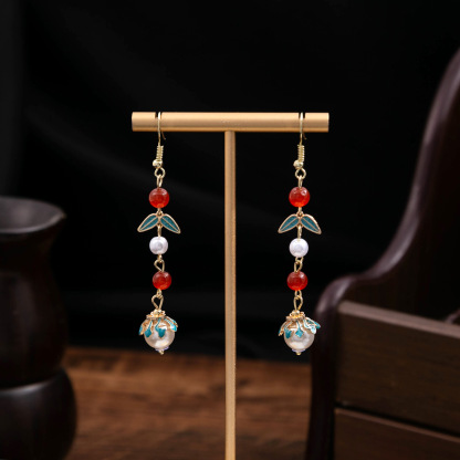 Ancient Style Red Chinese Earrings