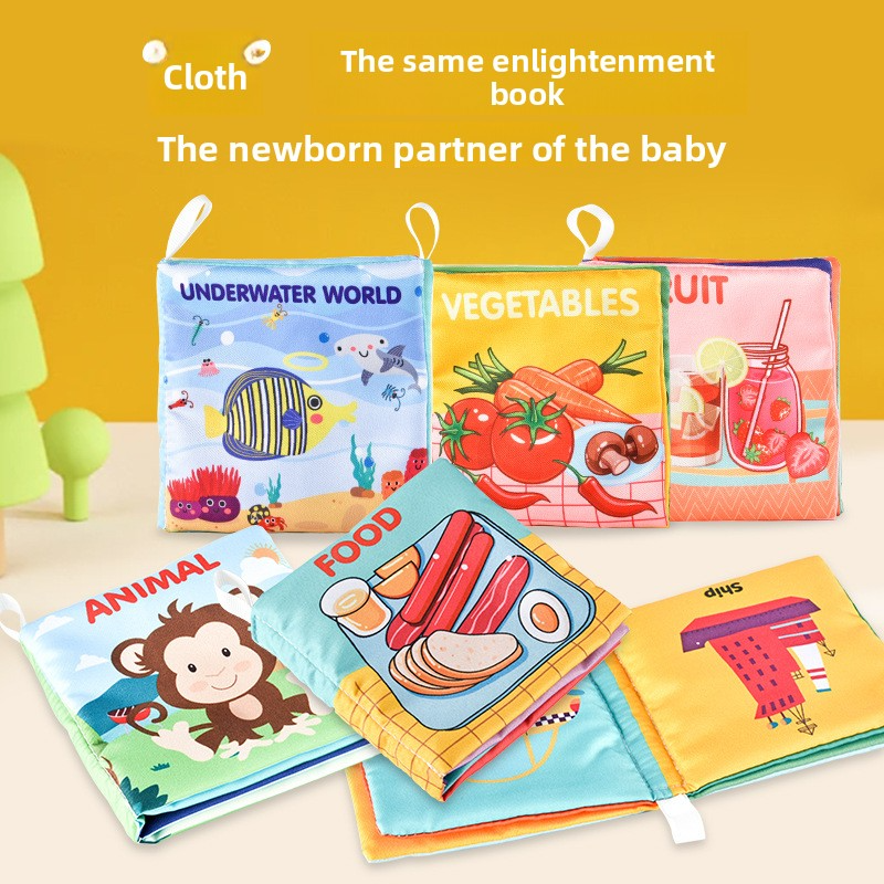 Baby's educational enlightenment early education cognitive tear-resistant and chewable cloth book, a gift for meeting babies