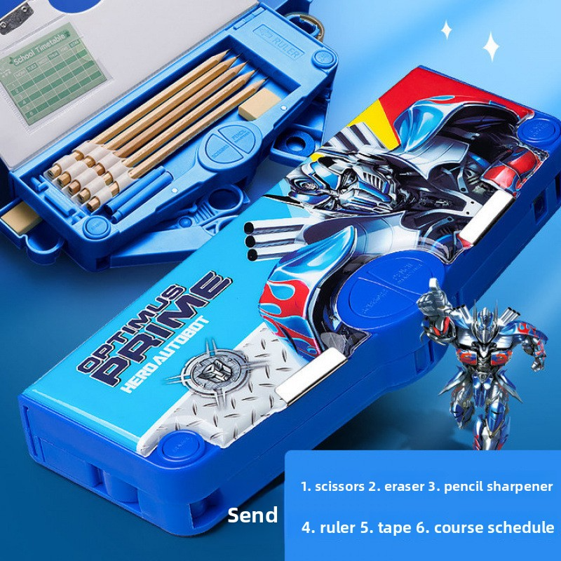 Boys' Primary School High-Tech Transformer Password Pencil Case