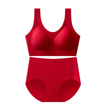 Bright Red Women's Seamless Underwear Set for Birth Year