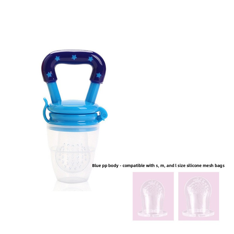 Baby Fruit and Vegetable Silicone Pacifier Teether, Baby Teething Toy, Fruit and Vegetable Mesh Bag, Baby Fruit and Vegetable Feeder