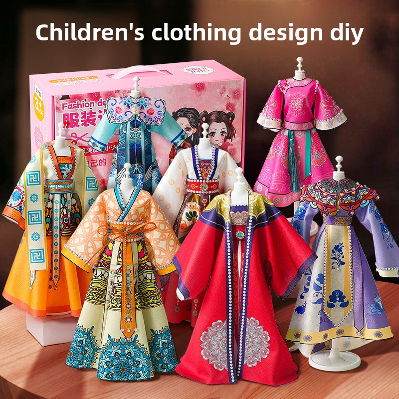 Girl's Birthday Gift: Kids' National Style Hanfu Doll DIY Kit