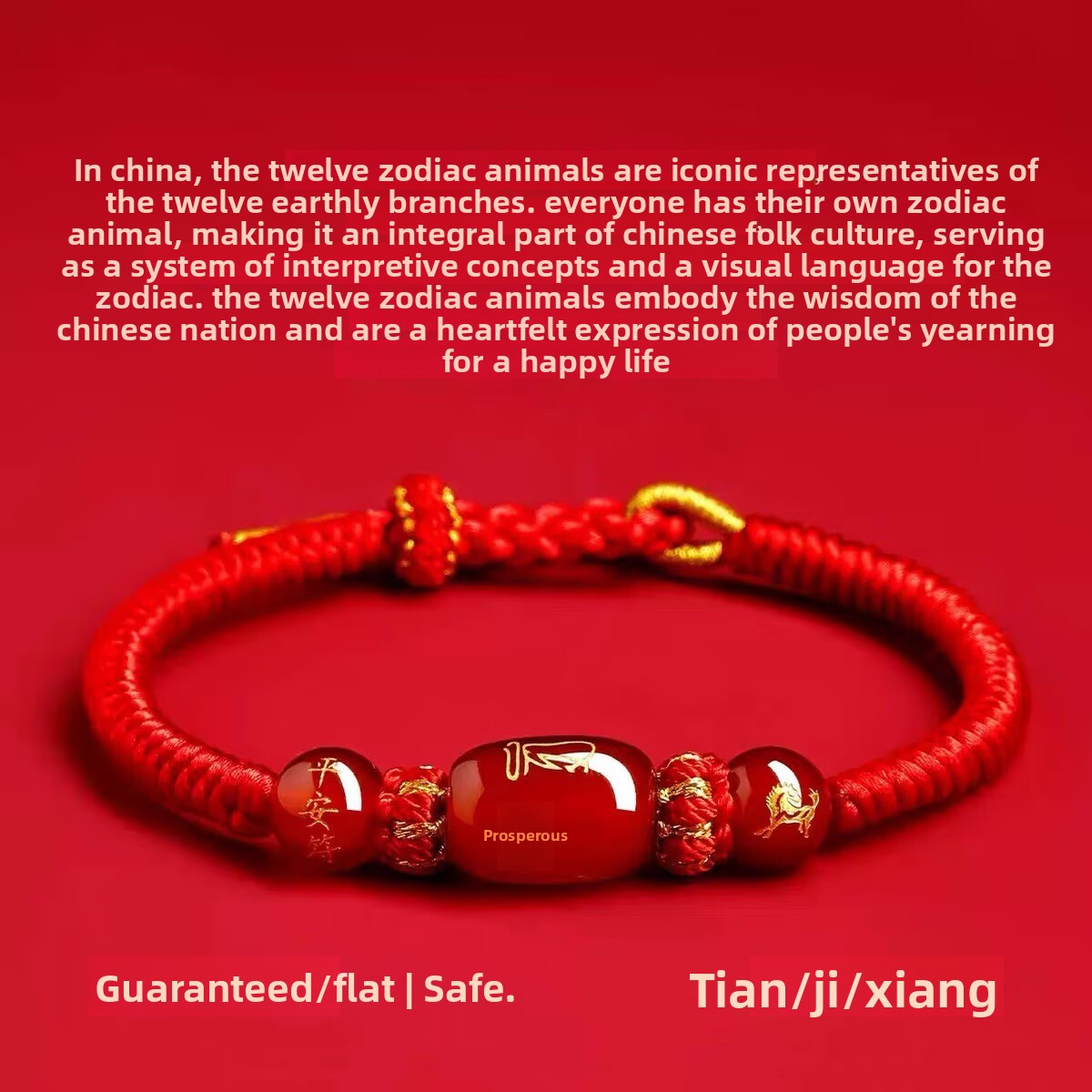 [Buy one, get three]Red String Bracelet Handmade Agate Red String Bracelet for Women Couples Wholesale New Model