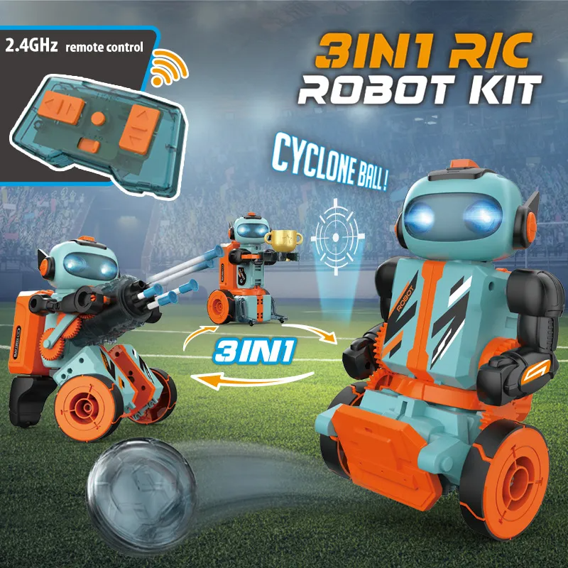 Children's Toys: Children's Educational and Scientific Building Blocks, 3-in-1 Multifunctional Remote Control Robot