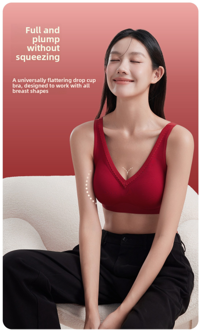 Red Underwear for Women in Their Zodiac Year, Seamless Push-Up Bra